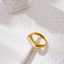 Long Shell Gold-Plated Stainless Steel Pearl Fashion Jewelry Ring thumbnail 1
