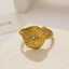 Cincin perhiasan fashion wanita bintang segi delapan tidak beraturan zirkonia kubik berlapis emas 18k baja tahan karat tahan air thumbnail 2