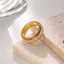 Cincin Perhiasan Mode Baja Tahan Karat Pasangan Zirkon Aksesori Wanita Lapis Emas 18K Tahan Air thumbnail 3