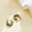 Modische goldene Damenohrringe, exquisiter Schmuck, trendiger Schmuck, Diamantohrringe thumbnail 2