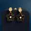 Lonceen Chic Black Enamel Flower & Zircon Drop Earrings thumbnail 1