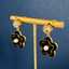 Lonceen Chic Black Enamel Flower & Zircon Drop Earrings thumbnail 3