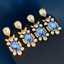 Lonceen Vintage Oval Sea Blue Zircon Drop Earrings thumbnail 1
