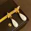 Lonceen Playful Pink Zircon Bee & Star Pearl Drop Earrings thumbnail 1