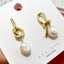 Lonceen Chic Asymmetric Knot & Baroque Pearl Drop Earrings thumbnail 3