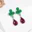 Multi Color Beaded Zircon Copper Earrings for Women thumbnail 2