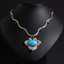 Wave Chain Petal Pendant Zircon Copper Choker Necklace for Women thumbnail 1