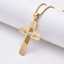 Small zircon religious Christian jewelry 18k gold diamond stainless steel cross necklace for men thumbnail 1