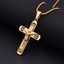 Men's Jewelry 18k Gold Plated Stainless Steel Men's Jesus Cross Necklace thumbnail 2