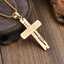 Men's Stainless Steel Chain Gold-Plated Cross Jesus Necklace, Religious Personalized Pendant Jewelry Necklace thumbnail 3
