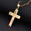 Men's Stainless Steel Chain Gold-Plated Cross Jesus Necklace, Religious Personalized Pendant Jewelry Necklace thumbnail 2