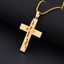 18k gold-plated Christian men's pendant cross necklace jewelry thumbnail 2