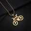 Hot-selling personalized 18k gold-plated pendant stainless steel bicycle necklace men's jewelry thumbnail 1