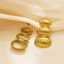 Vintage-Ohrstecker aus dickem Edelstahl mit unregelmäßiger Textur – Modeschmuck-Ohrringkollektion für Damen, 18 Karat vergoldet. thumbnail 3