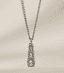 قلادة من الفولاذ المقاوم للصدأ الفضي مع قلادة ثلاثية الكريستال thumbnail 1