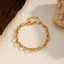 Goldfarbenes Edelstahl-Seilkettenarmband für Damen thumbnail 2