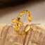 Gold Stainless Steel Cross Open Ring for Women thumbnail 3