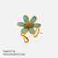 Damenring aus goldenem Edelstahl mit Blumenmuster – Blaues Blumendesign thumbnail 3