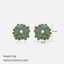 Green Enamel Daisy Style Stainless Steel Stud Earrings thumbnail 3