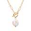 Stainless Steel Necklace Baroque Pearl OT Clasp thumbnail 3