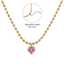 Stainless Steel Necklace Pink CZ Heart Pendant thumbnail 3