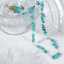 Stainless Steel Necklace with Turquoise Chip Stones thumbnail 3