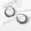 Stainless Steel Earrings Black Enamel Hoop thumbnail 2