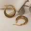 Gold Stainless Steel Earrings White Enamel Hoop thumbnail 3