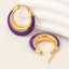 Lonceen Stainless Steel Earrings Purple 268C Hoop thumbnail 3