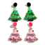Anting-anting Akrilik Bentuk Pohon Natal Berkilau Warna-warni thumbnail 1