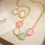Ensemble de bijoux en acier inoxydable plaqué or 18 carats (collier, bracelet, bague et boucles d'oreilles) - Vente en gros - Idée cadeau pour femme thumbnail 3