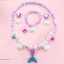 Ensemble de bijoux sirène pour filles : collier, bracelet, bague et boucles d'oreilles. thumbnail 1