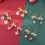Boucles d'oreilles pendantes bonhomme de neige de Noël plaquées or pour femmes thumbnail 1