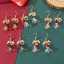 Boucles d'oreilles pendantes bonhomme de neige de Noël plaquées or pour femmes thumbnail 2