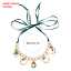 Festive Christmas Ribbon Necklace with Santa Bell Pendant Clavicle Chain thumbnail 3