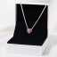 925 Sterling Silver Pink Heart Necklace and Earrings Set thumbnail 2