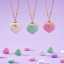 Cute Heart Locket Necklace for Girls Pink Blue Enamel thumbnail 2