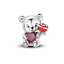 925 Sterling Silver Bear Hugging Pink Heart Jewelry Set thumbnail 3