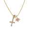 Geometric Gold Plated Cross Heart Zircon Necklace thumbnail 1