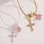 Geometric Gold Plated Cross Heart Zircon Necklace thumbnail 2