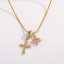 Geometric Gold Plated Cross Heart Zircon Necklace thumbnail 3