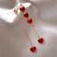 Long Chain Heart Stud Earrings for Valentine's Day thumbnail 3