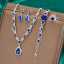 Hot Selling High-End Fashion Jewelry Set New Design Crystal Water Droplets Necklace Earring Ring thumbnail 1