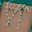 Hot Selling High-End Fashion Jewelry Set New Design Crystal Water Droplets Necklace Earring Ring thumbnail 3
