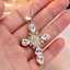 Hot Sale Creative Personalized Holiday Pendant Jewelry Sparkling Full Diamonds Madonna Cross Pendant Necklace Gifts for Women thumbnail 1