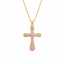 Fashion Gold Cross Necklace for Women Pink Enamel Crystal Pendant Religious Jewelry Gift for Her Baptism Communion Christmas thumbnail 1