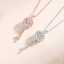 Gold Plated Heart Key Pendant Necklace for Women with Moissanite VVS1 Dainty Chain Valentine's Day Gift thumbnail 1