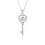 Gold Plated Heart Key Pendant Necklace for Women with Moissanite VVS1 Dainty Chain Valentine's Day Gift thumbnail 2