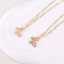 Elegant Luxury  Colorful  Cz Stone Small Butterfly  Pendant Charms Necklaces 14k Gold Plated Figaro Chains for Women Daily Wear thumbnail 3