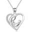New Heart love Mama Hug Her Baby Pendant Necklace With 925 Sterling Silver for Mother's Day Jewelry Promotion Gift thumbnail 1